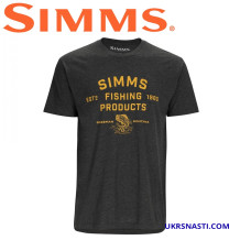 Футболка Simms Stacked Logo Bass T-Shirt Charcoal Heather размер XL